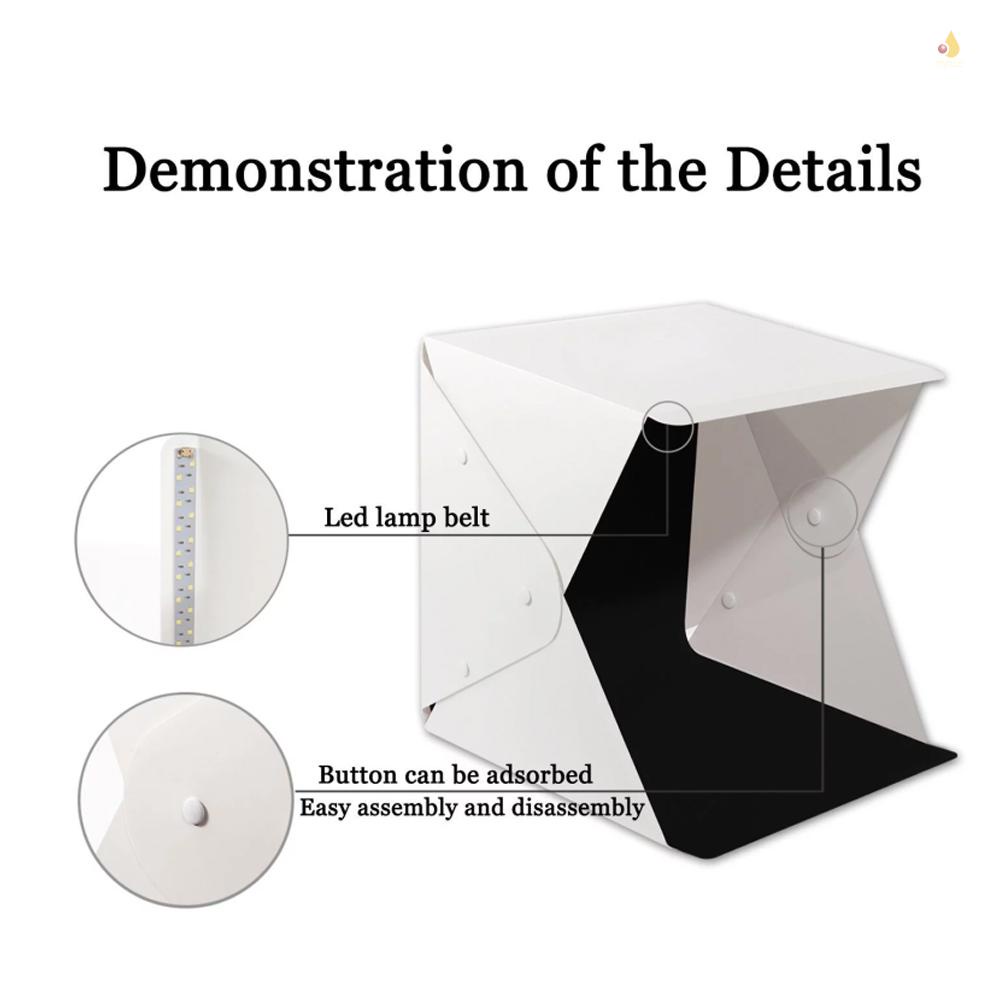 Hộp Chụp Ảnh Mini Mềm Mại Có Đèn LED 200 / 300 / 400mm Chuyên Dụng