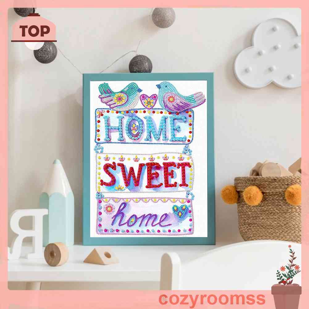 Bộ Tranh Đính Đá 5D Họa Tiết Chữ Cái Độc Đáo DIY Dùng Trang Trí Nhà Cửa