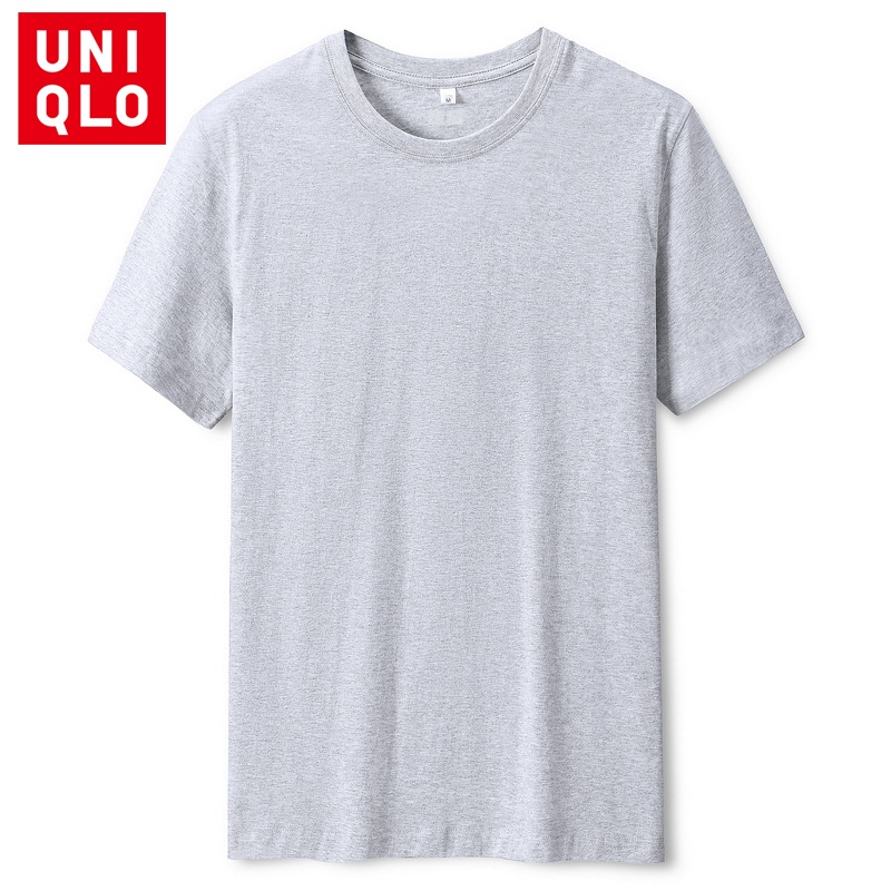 Uniqlo Áo Thun 100% cotton Tay Ngắn Cổ Tròn Màu Trơn Thoáng Khí 8 Màu Tùy Chọn