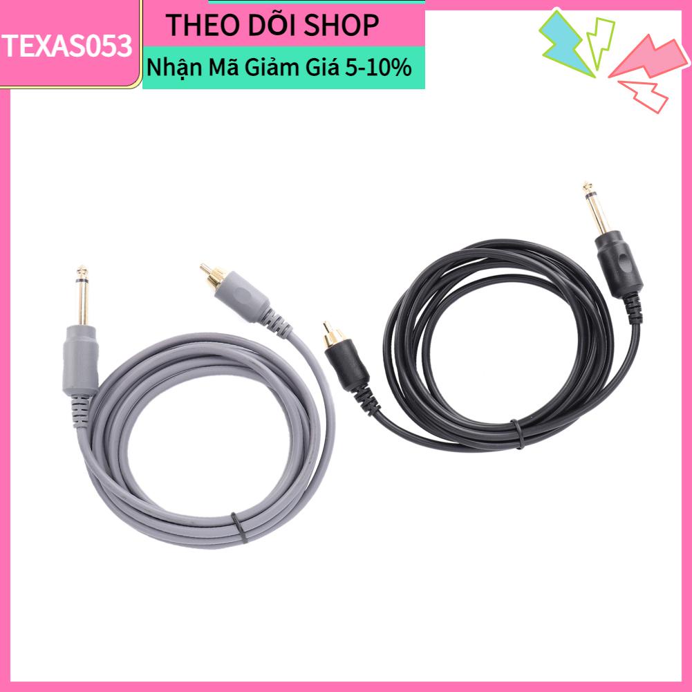 Texas053 Kẹp Hình Xăm Dây Đầu Thẳng Cao Su Cáp Nguồn Máy Bộ Chuyển Đổi 2 M Phích Cắm RCA