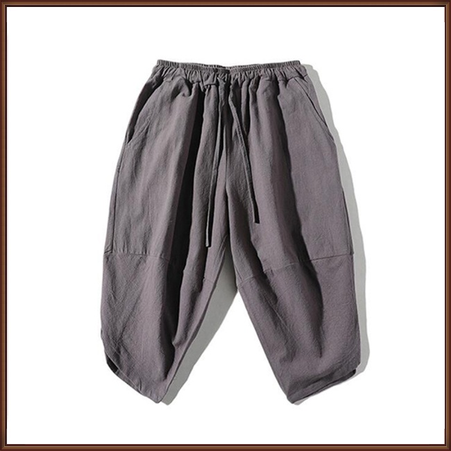 Bộ Đồ 2 Món Áo Thun + Quần Dài Vải Lanh Dáng Rộng Kiểu Trung Hoa Thời Trang Xuân Hè Cho Nam