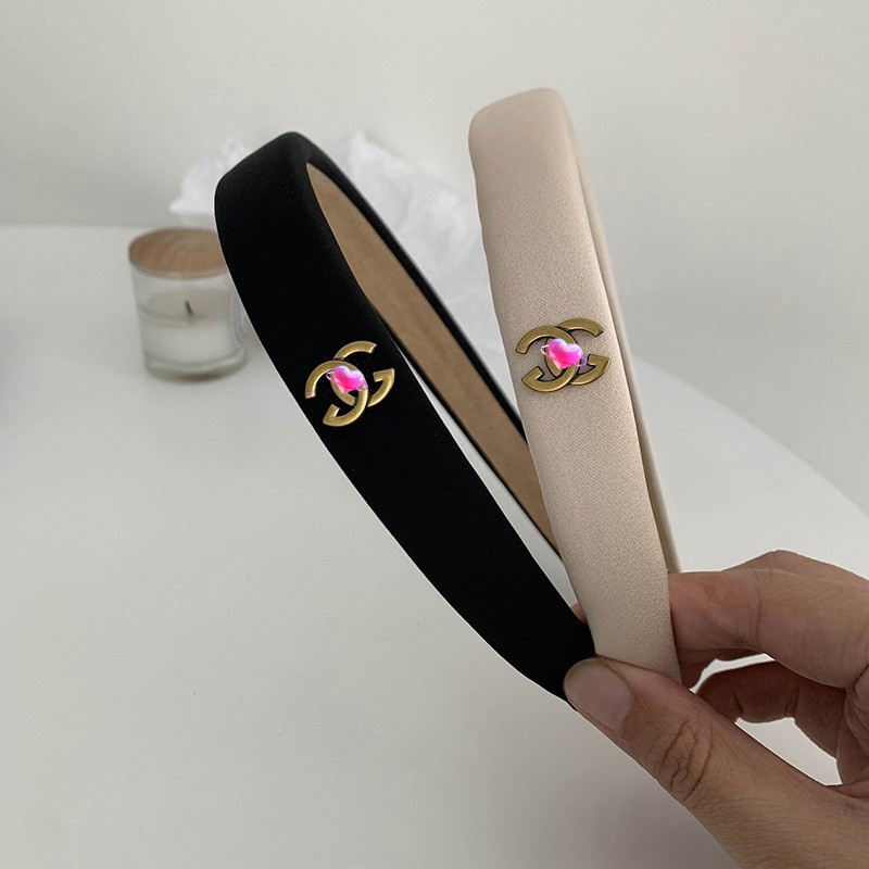 Băng Đô Cài Tóc Màu Trắng Đen Phong Cách Hàn Quốc Đơn Giản Thời Trang Xuân Hè