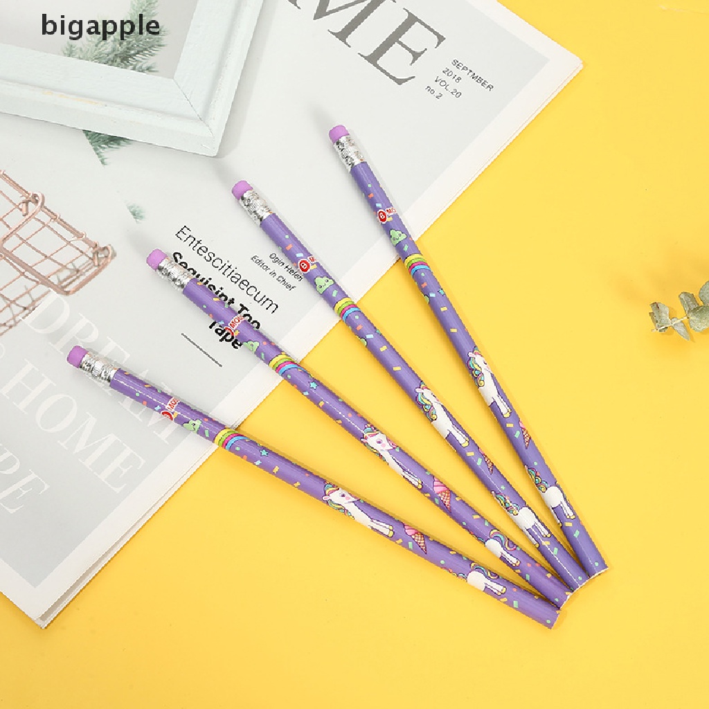 Set 4 Bút Chì Gỗ HB Hình Kỳ Lân Sáng Tạo Cho Học Sinh