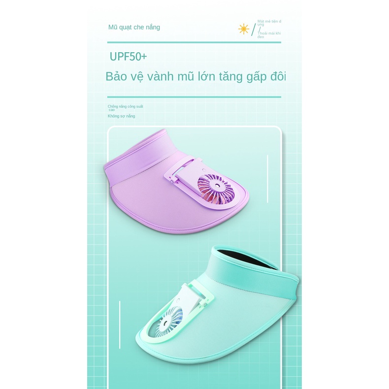Mũ Lưỡi Trai Có Quạt Sạc USB Thoáng Khí Thời Trang Cho Gia Đình