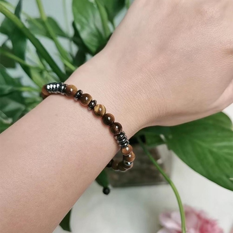 Vòng Tay Dây Bện Mặt Đá Mắt Hổ Tự Nhiên Khắc Chữ I Love You Morse Thời Trang Cho Nam Và Nữ