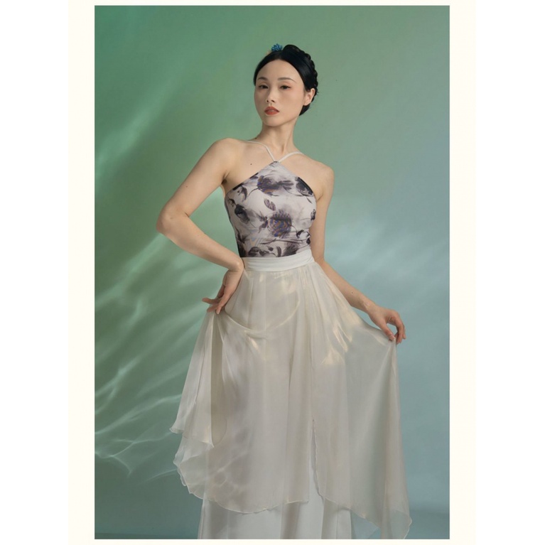 Đầm Khiêu Vũ Cổ Yếm Phối Lưới Mỏng Co Giãn In Họa Tiết Hoa Hồng / Bướm Phong Cách Cổ Điển Thời Trang 2023