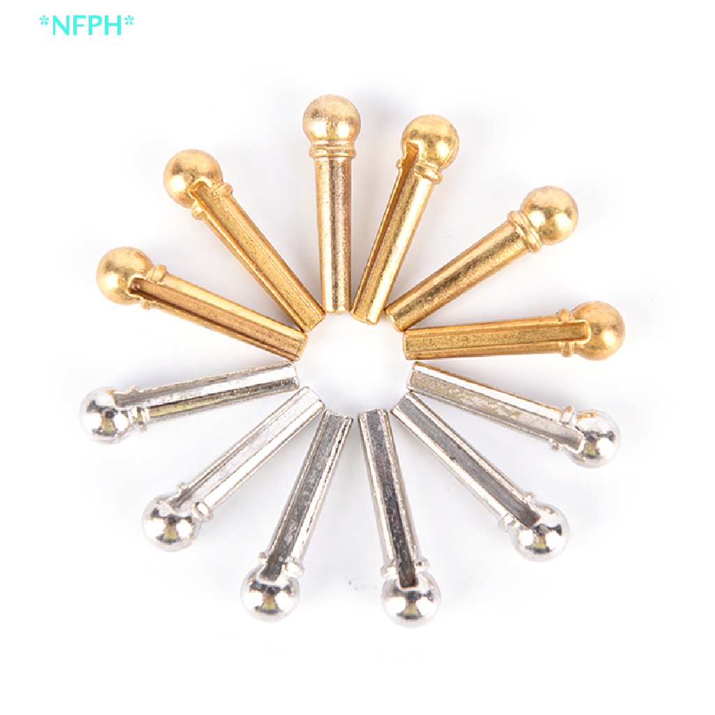 Set 6 Ghim Dây Đàn Ghi Ta Bằng Kim Loại Màu Vàng / Bạc Mới