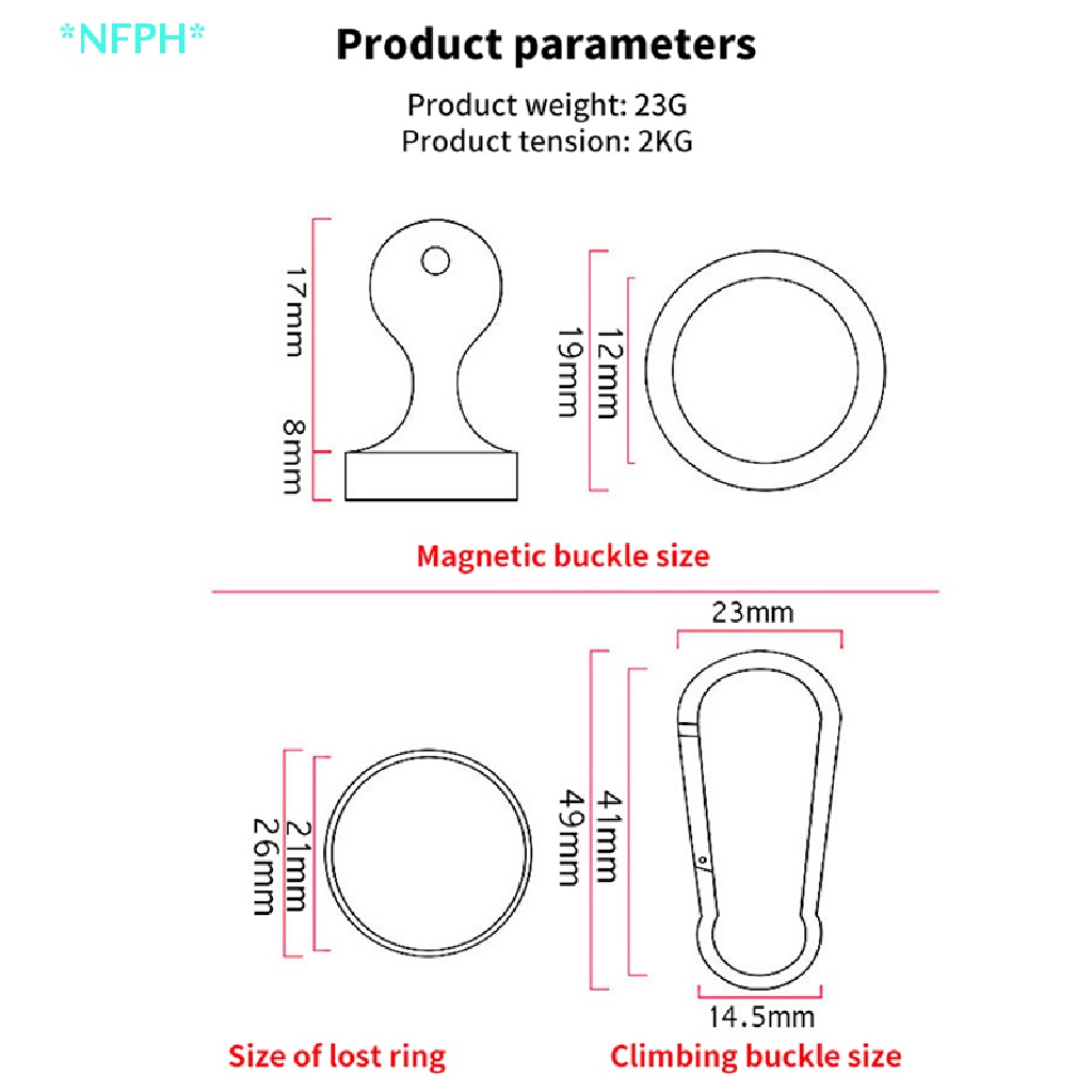 Dây Móc Khóa Nam Châm Treo Đồ Dùng Câu Cá / Leo Núi Chống Thất Lạc Tiện Dụng Mới
