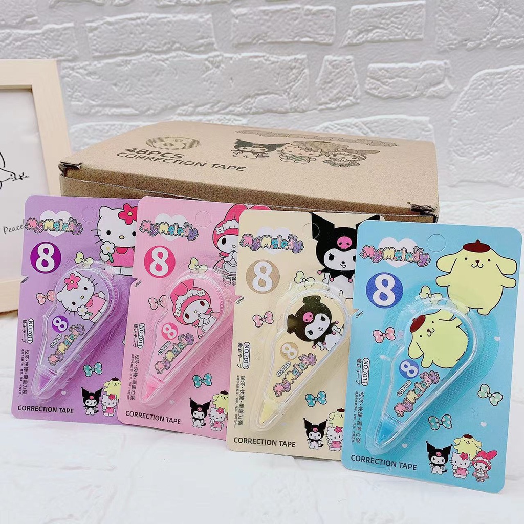 Sanrio Bút Xóa Dạng Băng Keo Mini Họa Tiết Hoạt Hình Cún Sanrio Dễ Thương Dành Cho Học Sinh Tiểu Học
