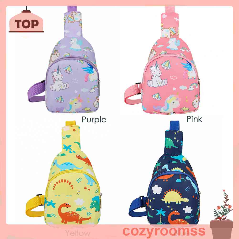 Túi Đeo Chéo Ngực Mini Bằng Nylon In Họa Tiết Hoạt Hình Dễ Thương Cho Bé