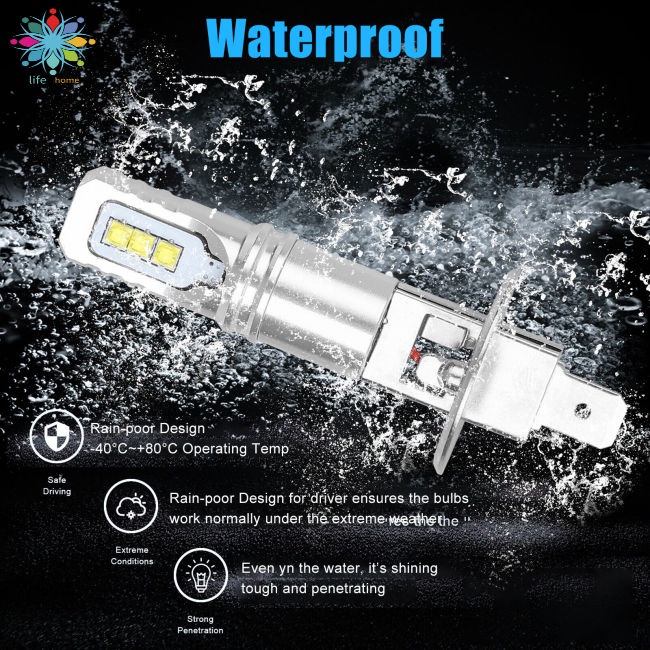 Bộ 2 Đèn Pha Led H1 Drl 160w 6000k 12000lm Siêu Sáng Chuyên Dụng Cho Xe Hơi