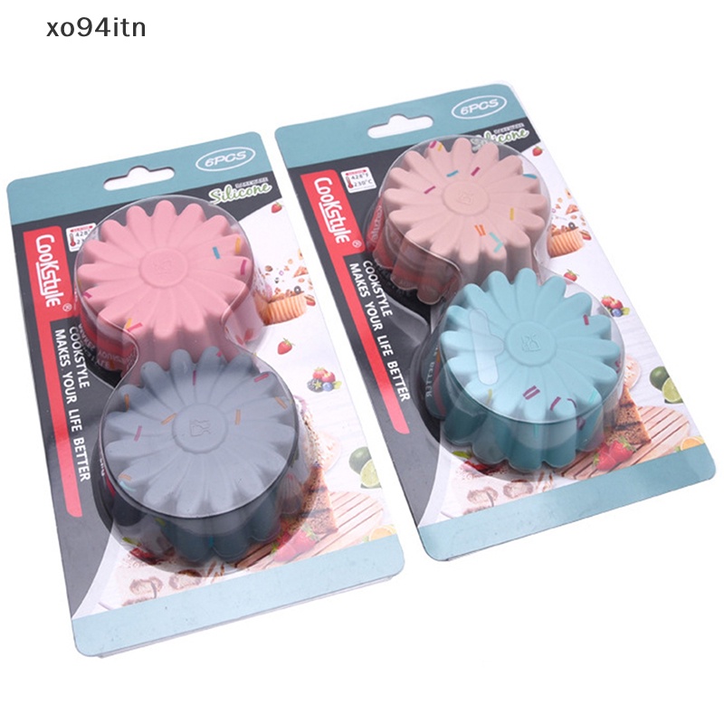 Set 6 Khuôn Silicone Cấp Thực Phẩm Làm Bánh Muffin Có Thể Tái Sử Dụng