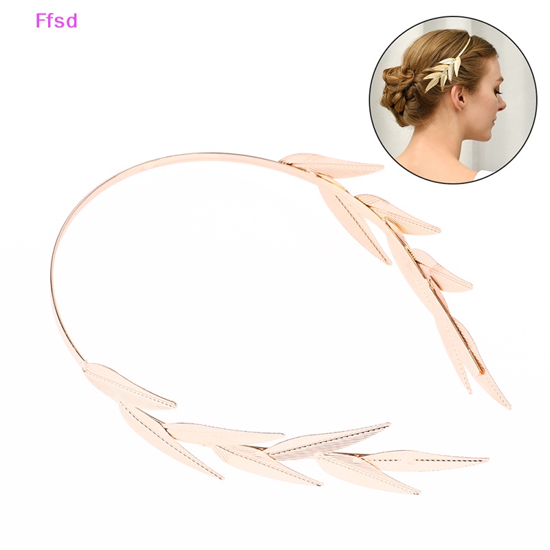 {Ffsd} Băng Đô Kim Loại Hình Lá Màu Vàng Thanh Lịch Cho Cô Dâu * Giảm Giá Hot