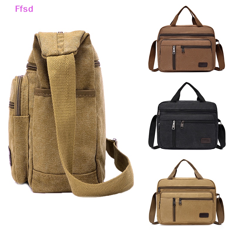 {Ffsd} Túi Đeo Vai / Đeo Chéo Bằng Vải Bạt Đơn Giản Phong Cách Doanh Nhân Cổ Điển Giản Dị Dành Cho Nam *