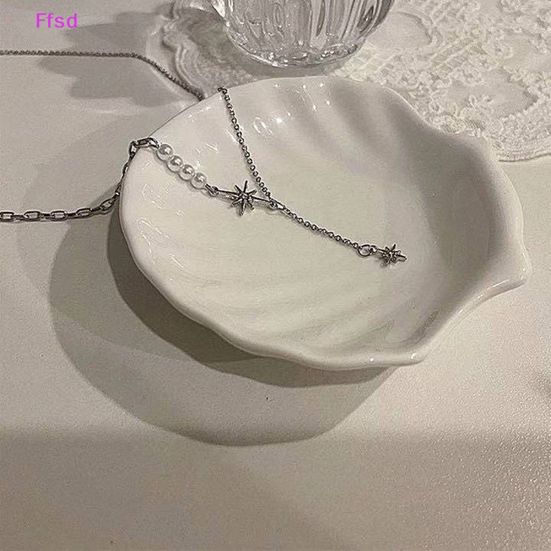 {Ffsd} Vòng cổ Thời Trang Hàn Quốc Gothic Punk Ngọc Trai Nhân Tạo Tám Ngôi Sao Cho Nữ