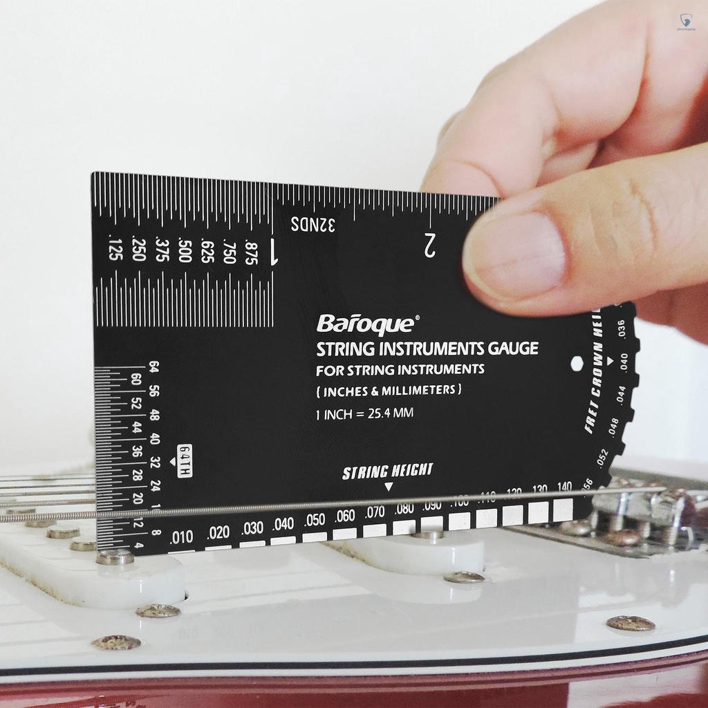Thước Đo Chiều Cao Dây Đàn Baroque Bằng Kim Loại Kích Thước Bỏ Túi Cho Guitar Bass / Acoustic