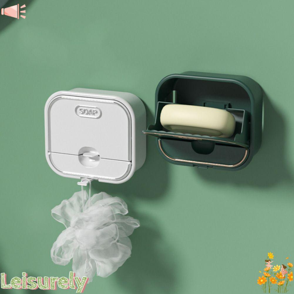 Hộp Đựng Xà Phòng Dán Tường Có Nắp Đậy Sáng Tạo Không Cần Đục Lỗ Tiện Dụng Cho Nhà Tắm
