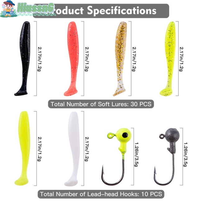 Hộp 40 Mồi Câu Cá 5 Ngăn Trong Suốt Siêu Nhẹ Chống Thấm Nước