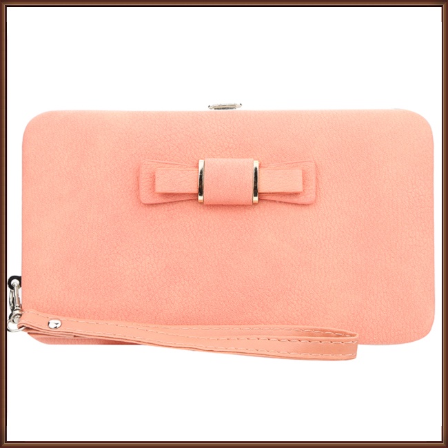 Ví Gập 2 Ngăn Đựng Thẻ Đính Nơ Thời Trang Dành Cho Nữ