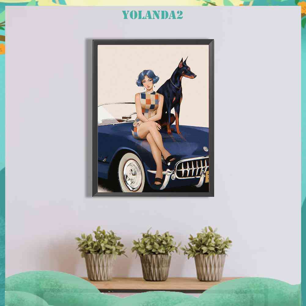 Tranh Đính Đá Kim Cương Toàn Bộ 5D DIY Hình Vẽ Cô Gái Trang Trí Nhà Cửa