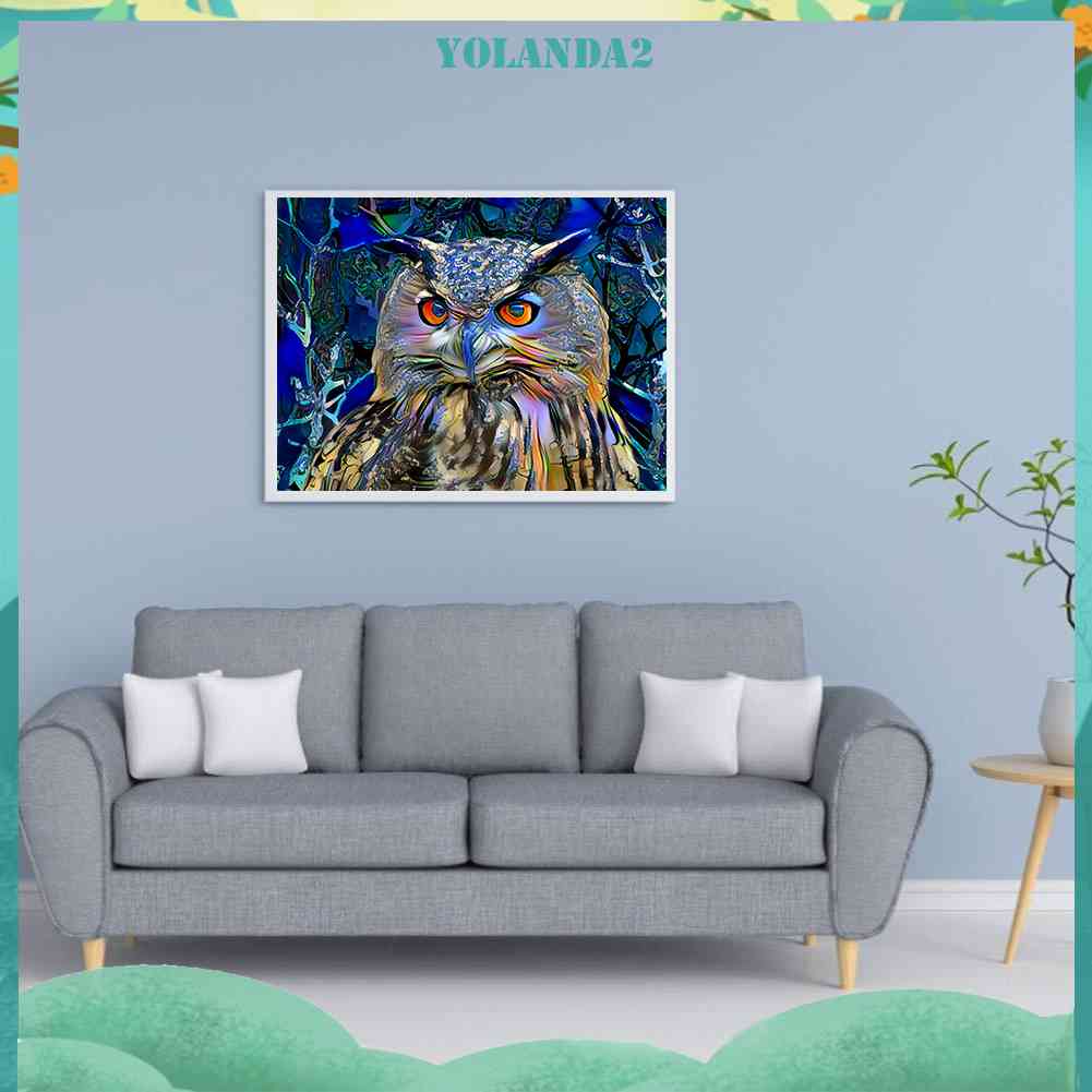 Bộ Tranh Đính Đá 5D Toàn Diện Họa Tiết Chim Cú Độc Đáo DIY Dùng Trang Trí Nhà Cửa