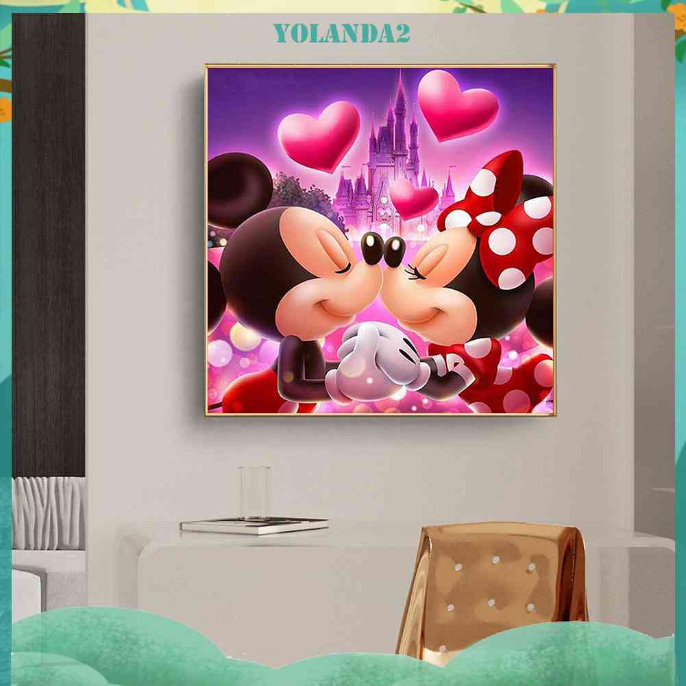 Tranh Đính Đá Kim Cương Toàn Bộ 5D DIY Hình Vẽ Chuột Mickey