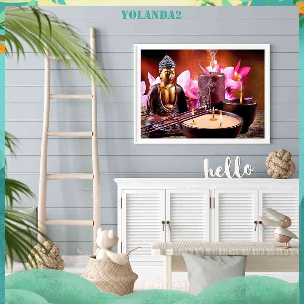 Bộ Tranh Đính Đá 5D Toàn Diện Họa Tiết Đức Phật Độc Đáo DIY Dùng Trang Trí