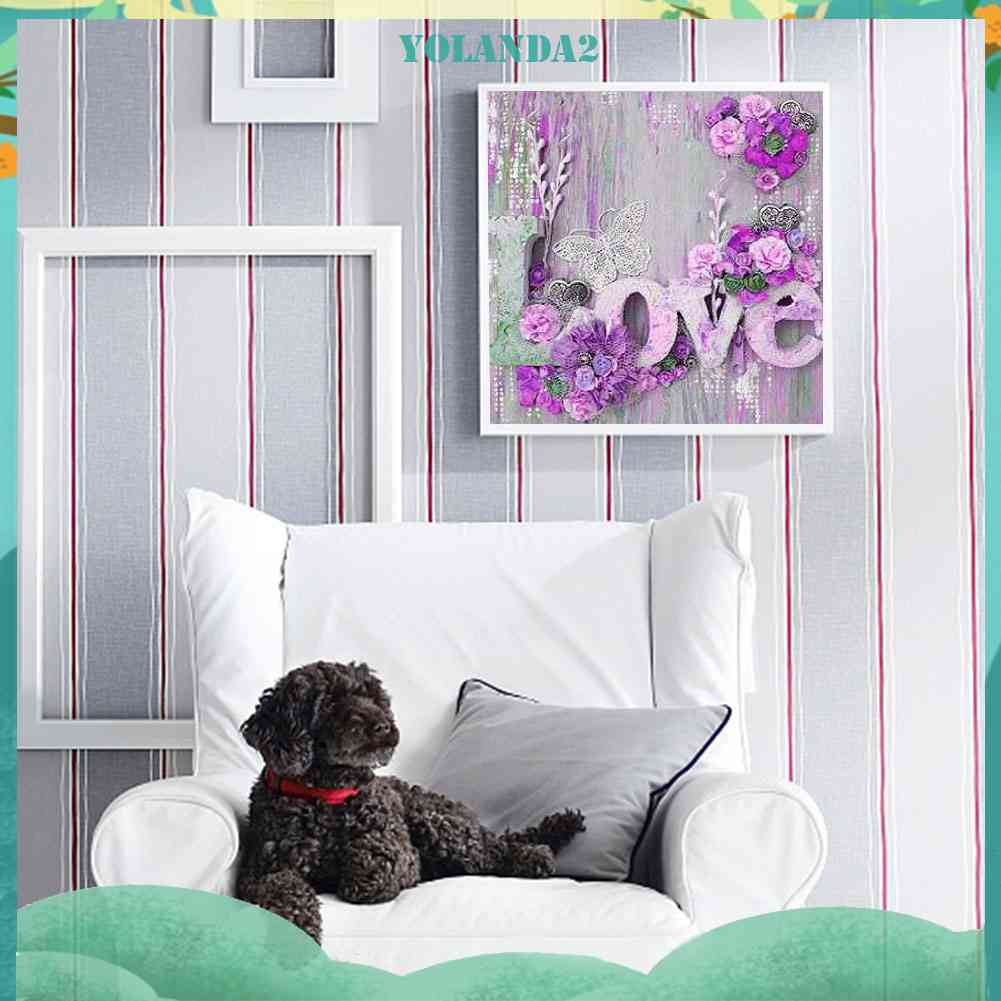 Bộ Tranh Đính Đá Toàn Bộ Họa Tiết Trái Tim Độc Đáo Trang Trí Nhà Cửa