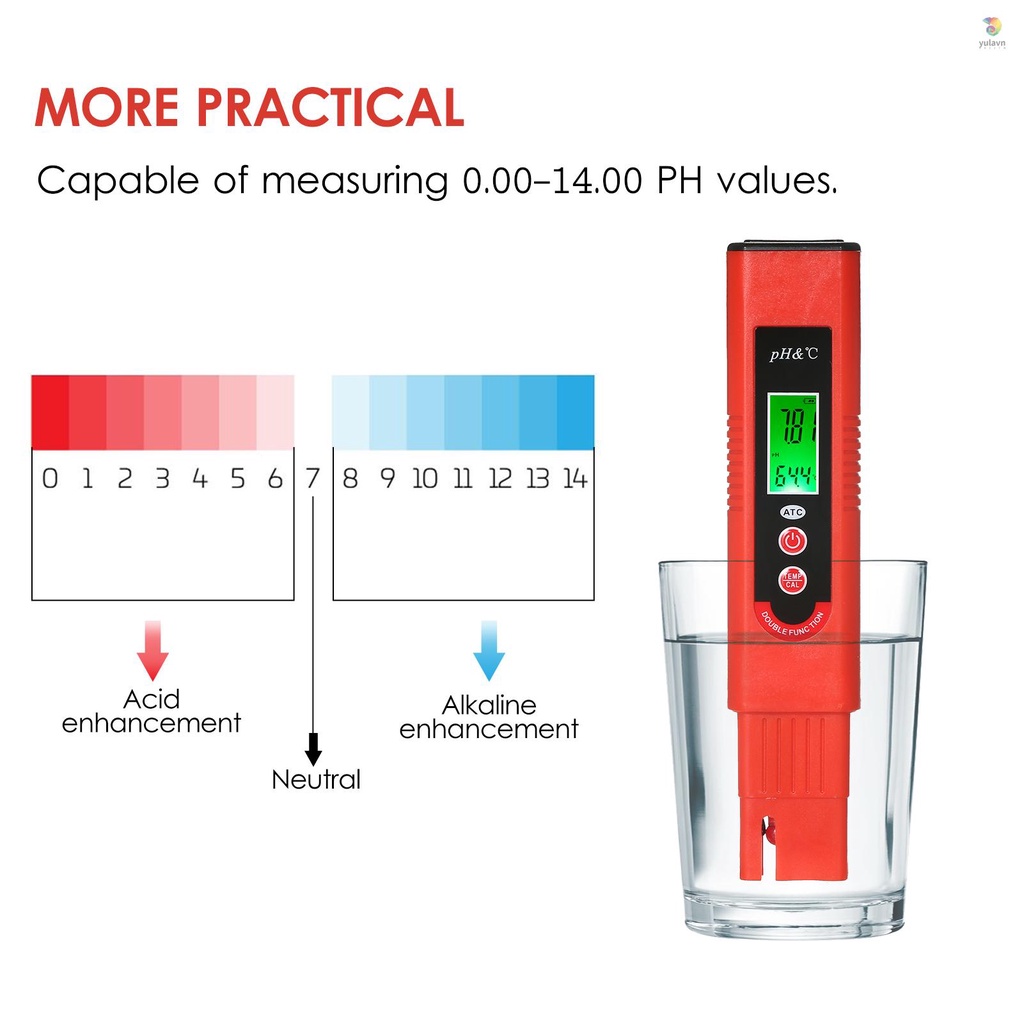 Máy Kiểm Tra Tiết Kiệm Năng Lượng Và Tiết Kiệm Điện pH-007T pH-007T Kiểu Bút pH Độ Chính Xác Cao Với Chức Năng Cảm Biến Nhiệt Độ Tự Động ATC Calibration Và Màn Hình LCD