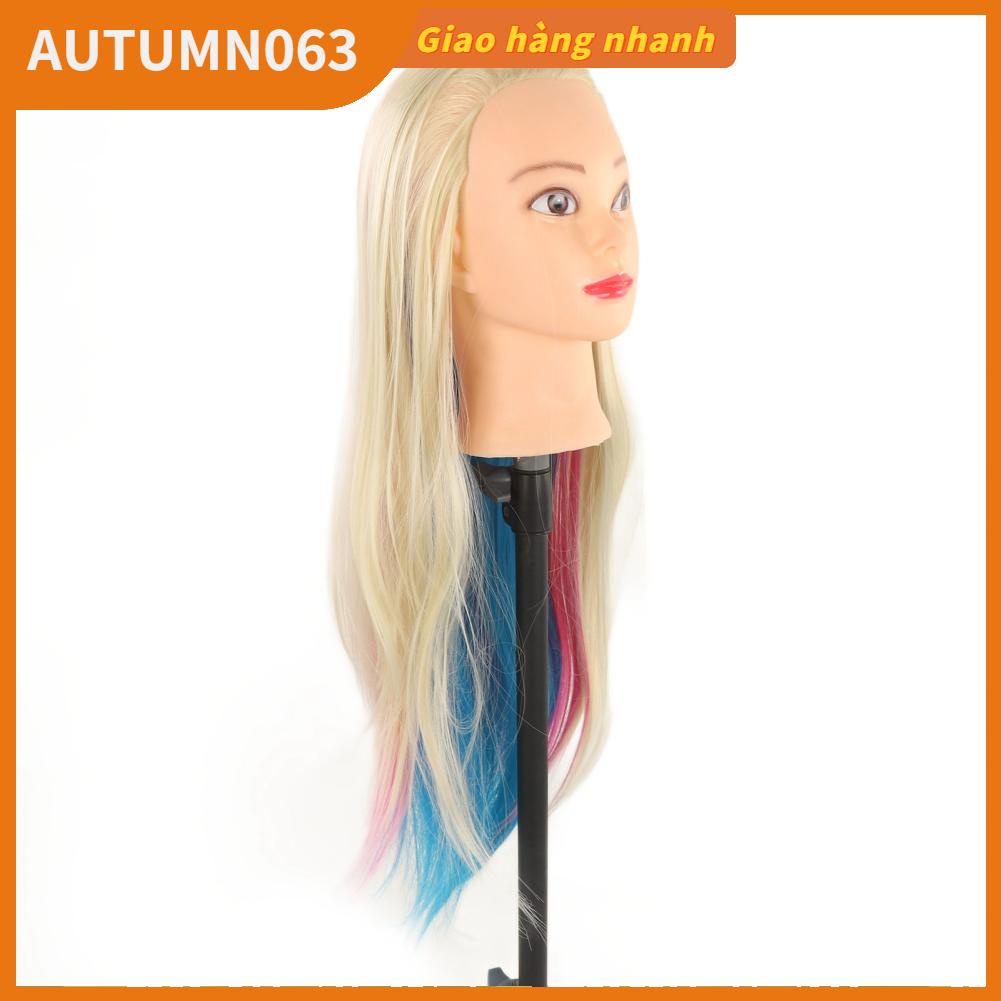 Autumn063 Tóc Hình Nộm Huấn Luyện Đầu Kèm Dụng Cụ Tạo Kiểu Làm Manocanh Cho Salon