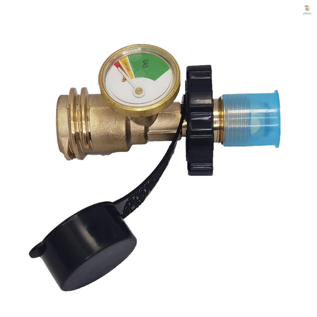 Van Chuyển Đổi Bình Propane Thông Dụng Kèm Đồng Hồ Đo Áp Suất Van Bồn Chứa QCC1 Propane Cho RV Camper / BBQ / Xi Lanh