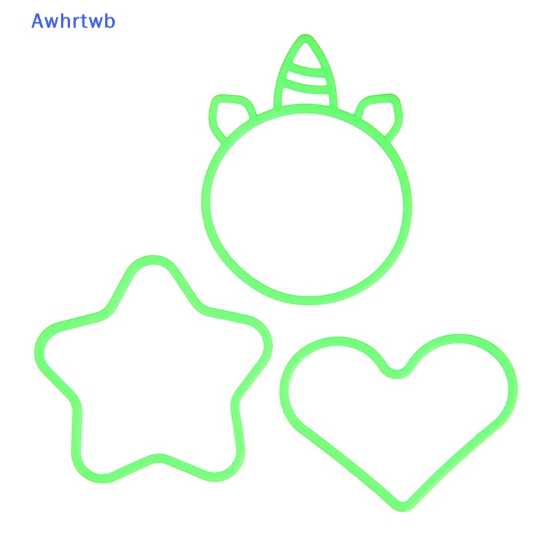 Set 3 Vòng Tay Silicon Màu Kẹo Họa Tiết Trái Tim Ngôi Sao Trang Trí Tiệc Cho Bé Mới