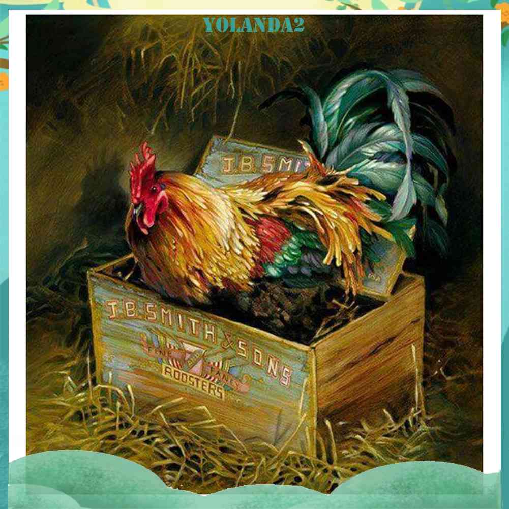 Tranh Đính Đá Kim Cương Toàn Bộ 5D DIY Hình Vẽ Gà Nông Trại