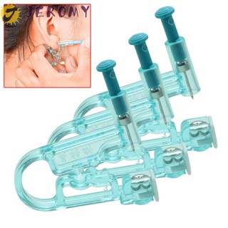 Dụng Cụ Xỏ Khuyên Tai An Toàn Trong Suốt Màu Xanh Dương Sáng Tạo Cho Nữ