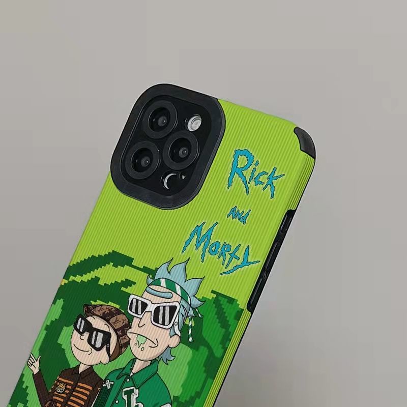 Ốp Điện Thoại Da In Hình Rick &amp; Morty Đeo Kính Râm Cho iphone14promax / 13 / 12 / 11 / XR / XS / X / XSMAX / 7 / 8PLUS-HM