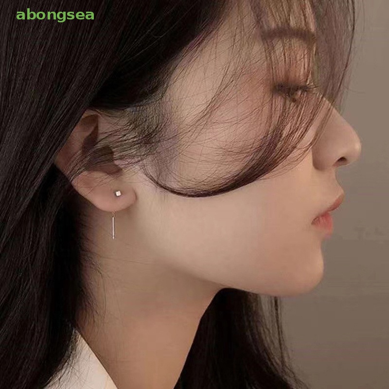 Khuyên Tai Dáng Dài Tua Rua Phong Cách Đơn Giản Cho Nữ