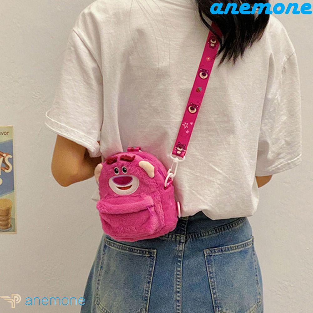 Túi Đeo Vai Hình Gấu / Dâu Tây Phủ Lông Dễ Thương Thời Trang Mùa Thu Cho Nữ