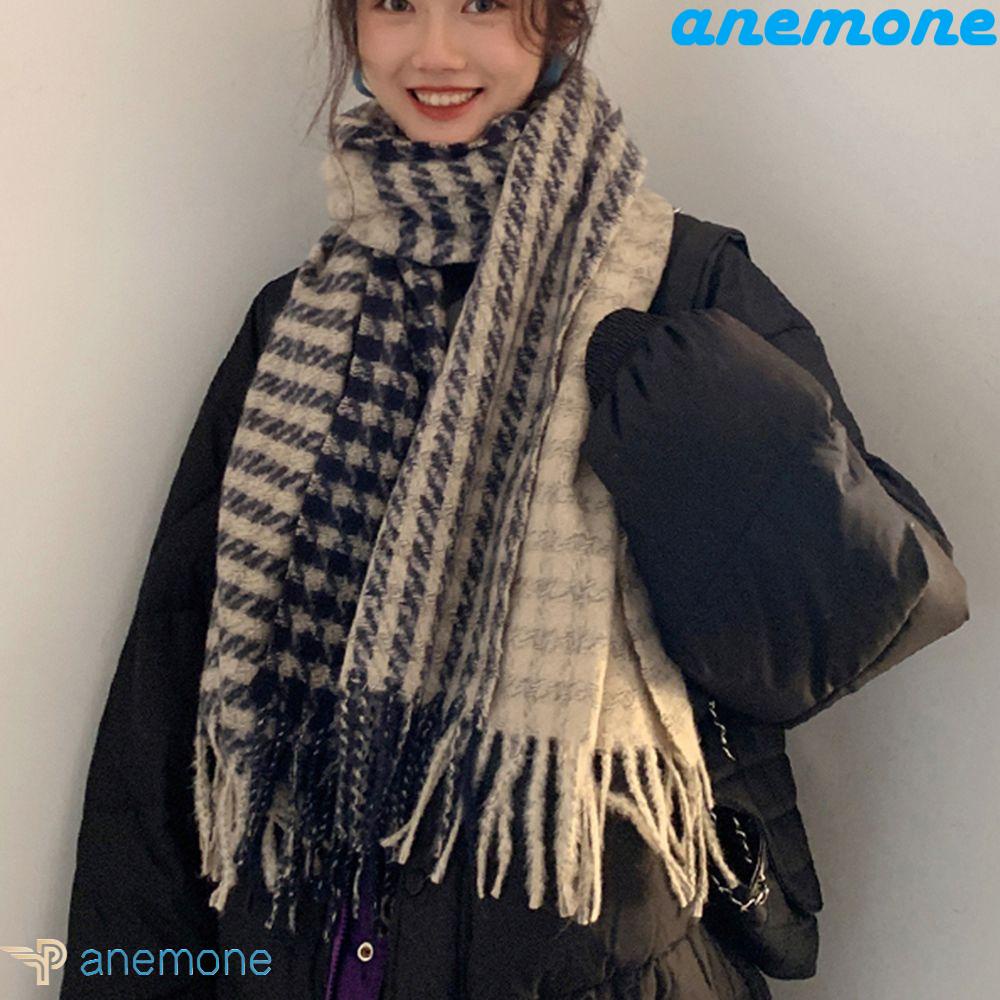 Khăn Choàng Cổ Mùa Đông Mềm Mại Họa Tiết Kẻ Sọc Hợp Thời Trang Cho Nữ