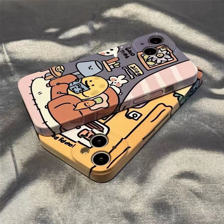 Ốp Điện Thoại Cứng Chống Sốc In Hình Thỏ Hoạt Hình Cho Iphone 13 / 11 7 14Pro12Iphone11 8p Gv4