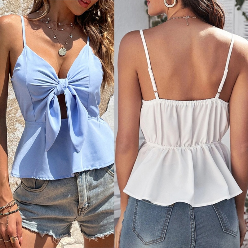 Áo Tank Top Cổ Chữ V Khoét Sâu Gợi Cảm Thời Trang Mùa Hè Cho Nữ