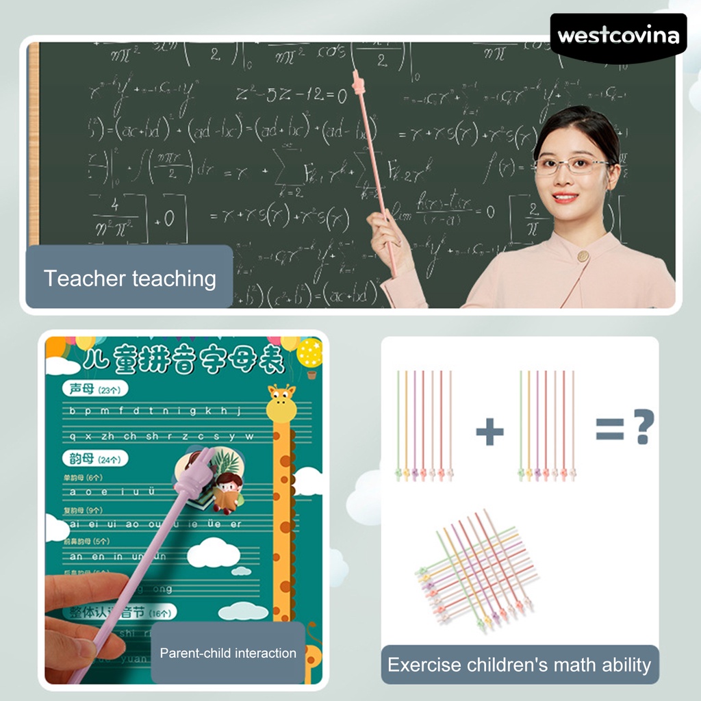 [COD]♪1 Hộp Dụng Cụ Dạy Học Cầm Tay Bằng Nhựa Chống Trượt Có Thể Bẻ Cong Nhiều Màu Sắc Cho Bé