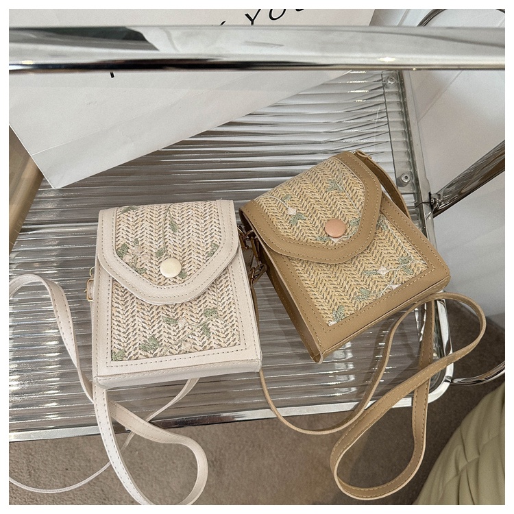 Túi Xách Đan Lát Hình Vuông Nhỏ Xinh Đựng Điện Thoại Thời Trang Mùa Hè Cho Bạn Gái