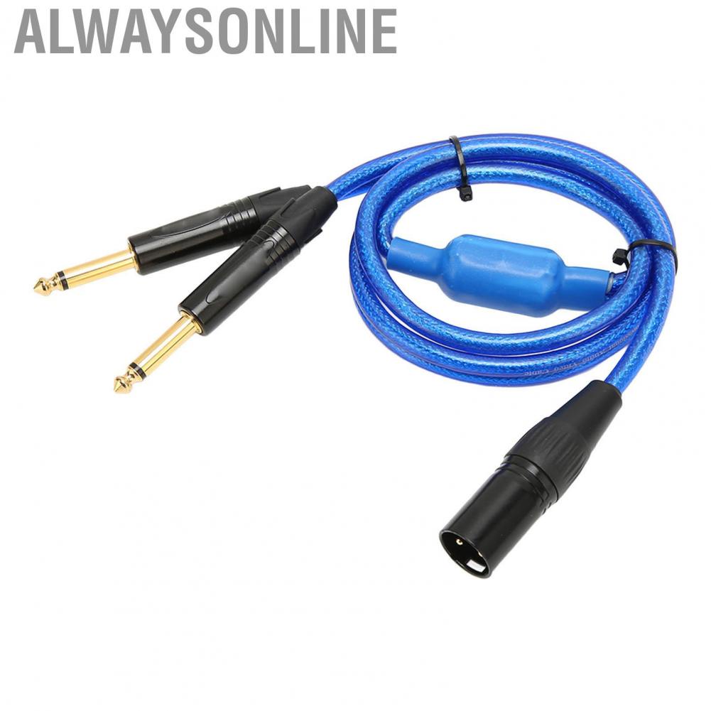 Alwaysonline XLR To Dual 6.35mm Cable  Male 1/4 Inch Plug and Play Professional for Microphone KTV Amplifiers