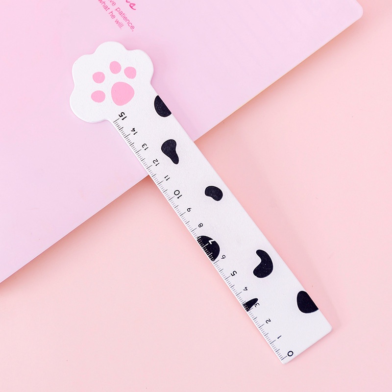 Thước Gỗ 15cm Hình Chân Mèo Hoạt Hình Đáng Yêu Sáng Tạo