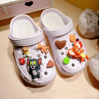 Bộ Phụ Kiện Trang Trí Giày Hình Tom and Jerry Jibitz Choco Cheese Croc Jibbits Hoạt Hình Xinh Xắn