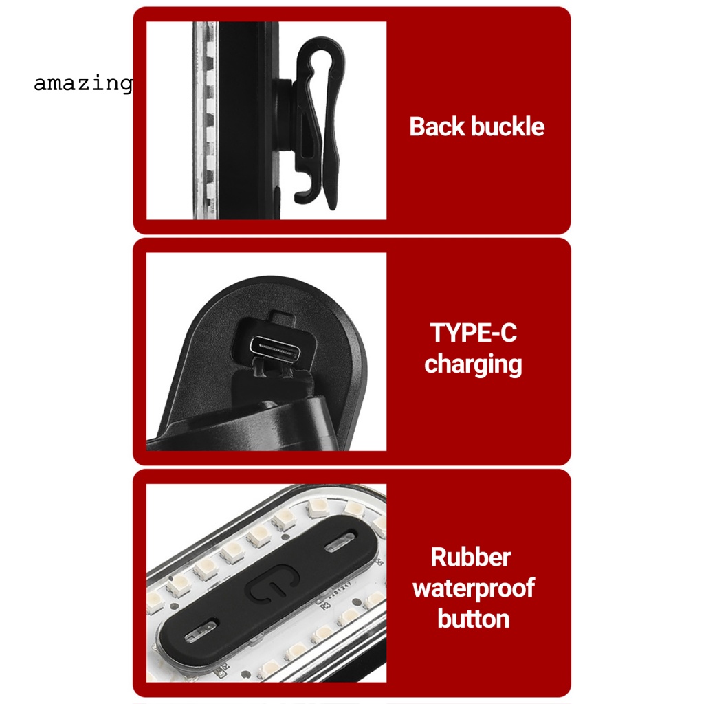 Đèn An Toàn Phía Sau Xe Đạp Dễ Lắp Đặt Tiện Dụng