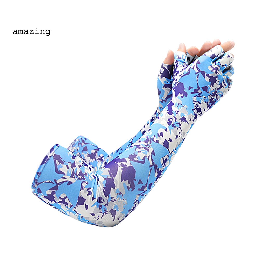 1 Cặp Găng Tay Dài In Họa Tiết Dùng Đạp Xe Ngoài Trời