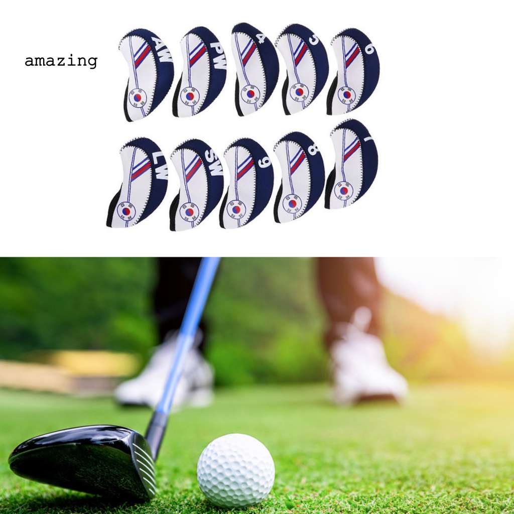 Bộ 10 Vỏ Bọc Bảo Vệ Đầu Gậy Đánh Golf Chống Mòn Tiện Dụng