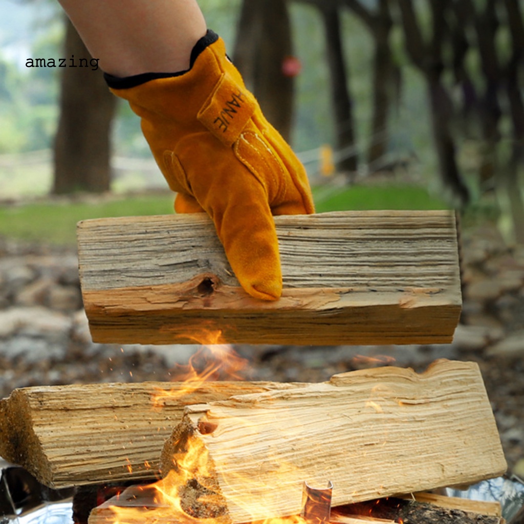 1 Đôi Găng Tay Dày Dặn Chống Bỏng Bảo Vệ Khi Đi Cắm Trại