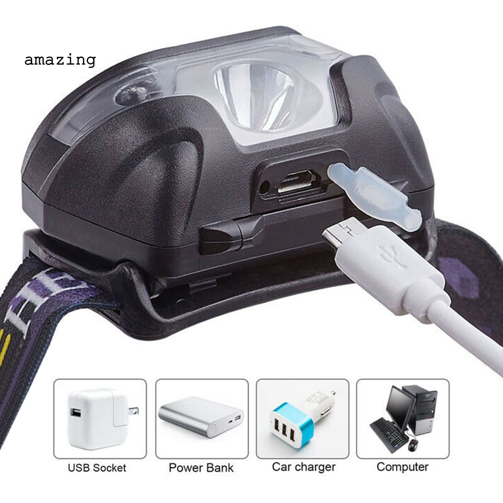 Đèn LED Đeo Đầu Siêu Sáng Chống Thấm Nước Có Cảm Biến Tiện Dụng